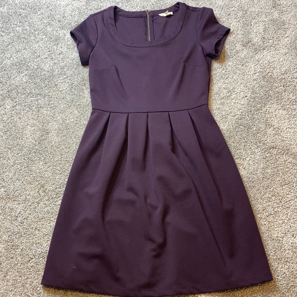 Maison Jules Fit and Flare Plum Dress